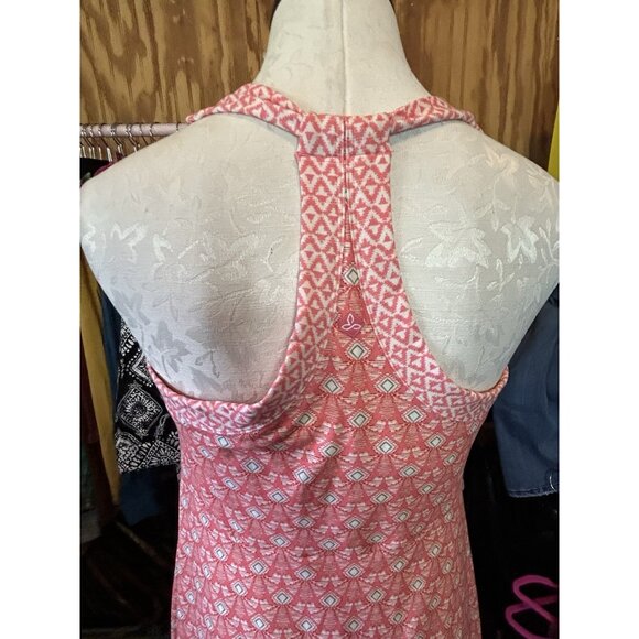 PrAna Summer Peach Aztec Print Cali Racerback Dress Built in bra Sz XL Stretch - Picture 8 of 10